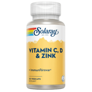 Solaray Vitamin C, D & Zink 30 kapslar