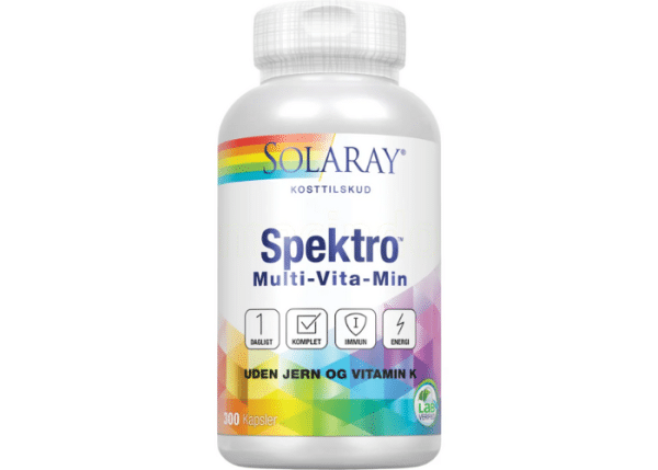 Solaray Spektro Multivitamin Utan Järn & K-vitamin 250 kapslar