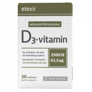 Elexir pharma D3-vitamin, 2500IE 30 kapslar