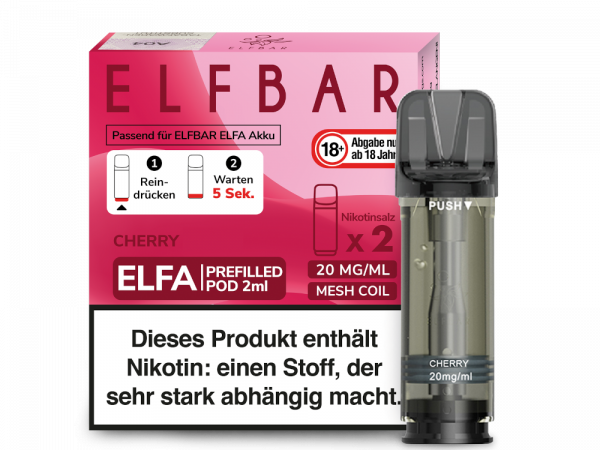 Elf Bar ELFA "Cherry" Nikotin 20mg mit Liquid 2er Pack