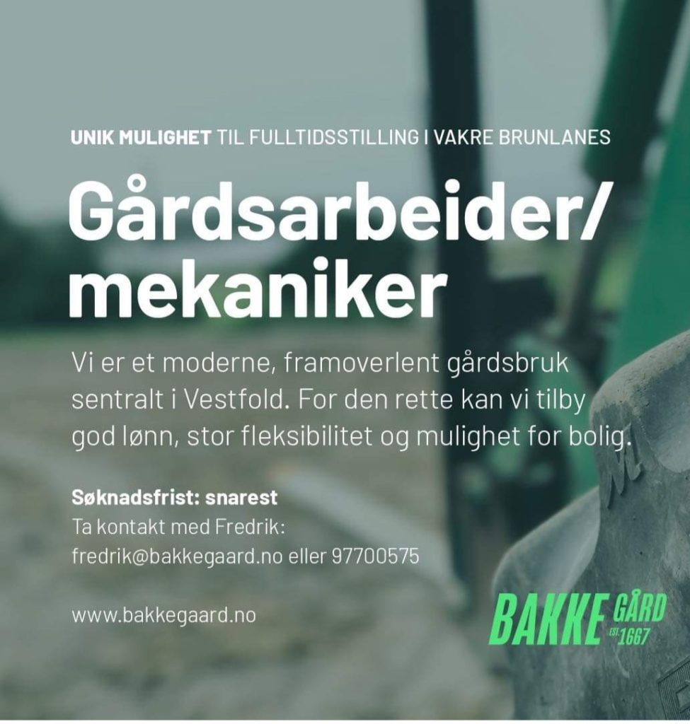 Gårdsarbeider - mekaniker helårs