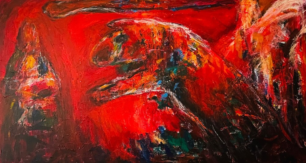 Gunleif_grube_værk_RedPower_olie-paa-lærred_100x180