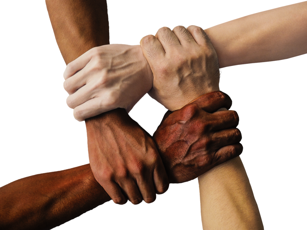 hand, united, together