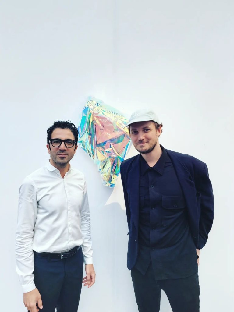 Gallery Owner Mickael Adjadj and Visual Artist Johannes Holt Iversen
