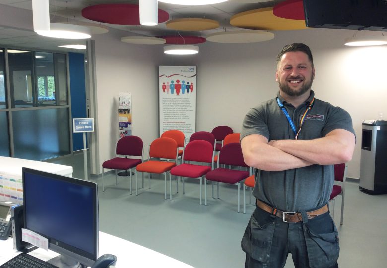 James Brown at a completed project at Newcastle Blood Centre