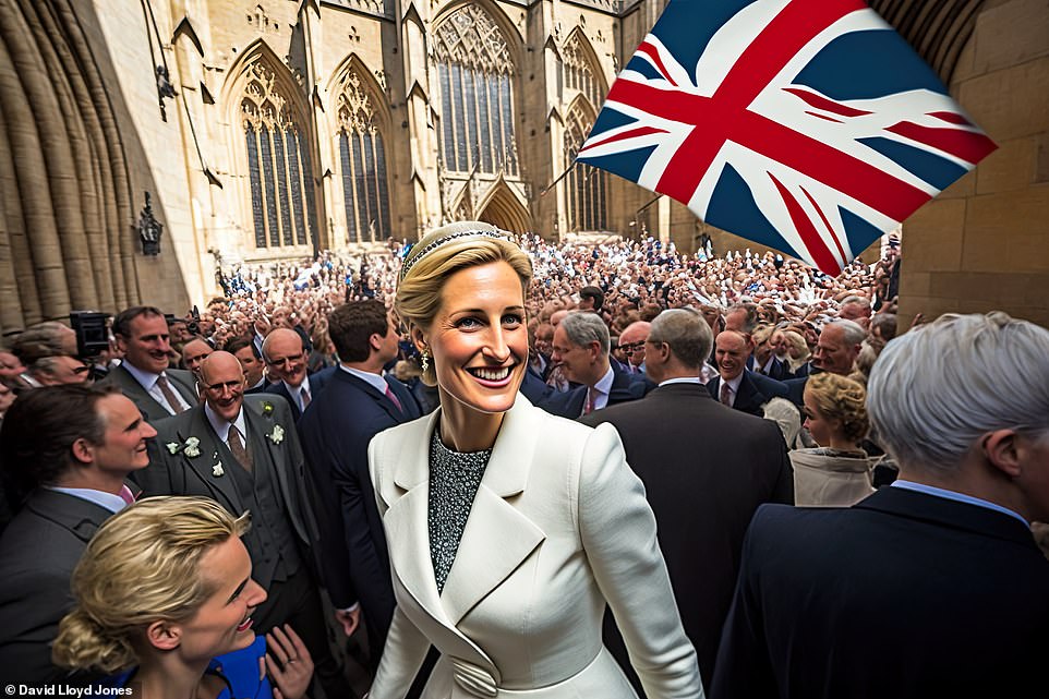 Which Windsor is? MidJourney has created another illustration of a well-known royal attending Westminster Abbey service