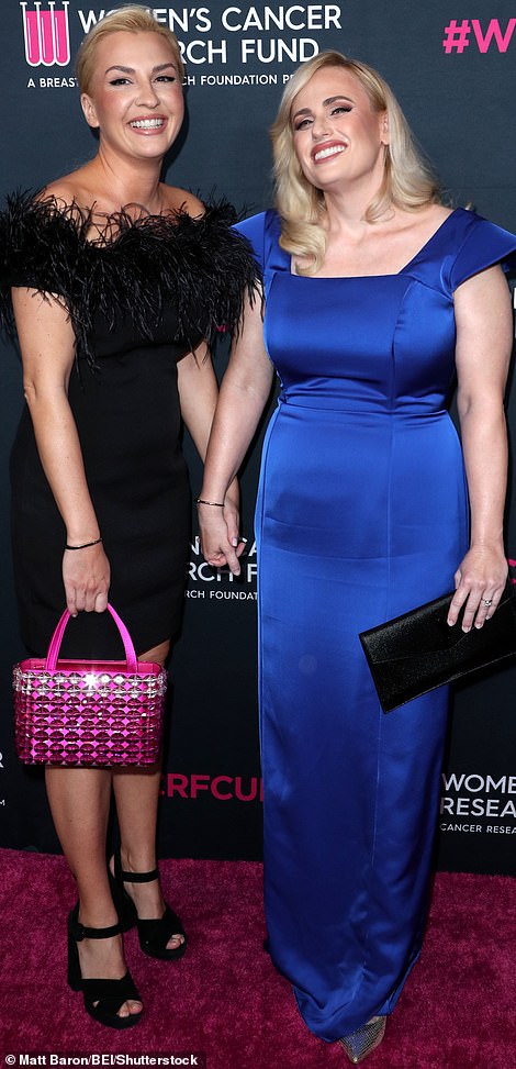 Look of love: A number of couples turned the cancer gala into a date night, including Rebel Wilson who arrived on the arm of her fiancée Ramona Agruma