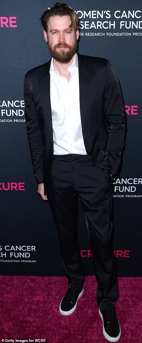Glee sizzler: Chord Overstreet modeled a tie-less suit with the top button beguilingly undone