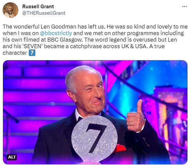 Strictly contestants, dancers and friends have given their tributes