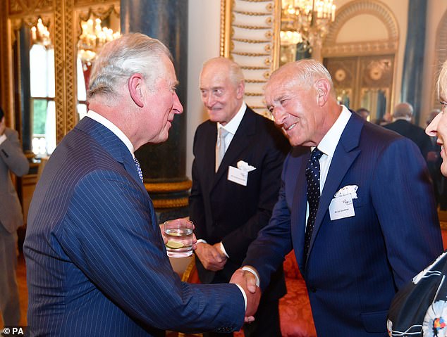 The King with Charles Dance and Len Goodman (right) in 2018