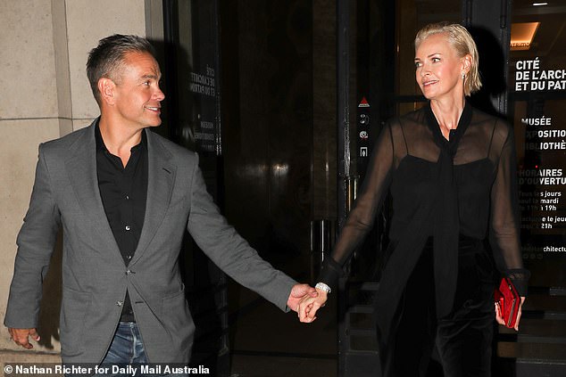 Sarah and Lachlan gazed lovingly at each other as they left the venue together hand-in-hand