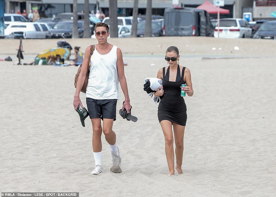 Stunning: Kent arrived in a black minidress