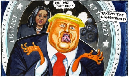 Steve Bell cartoon, 24/06/2023: Donald Trump says “Cuff me”
