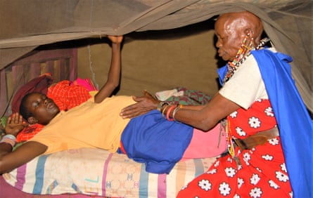 A traditional midwife in Kenya.