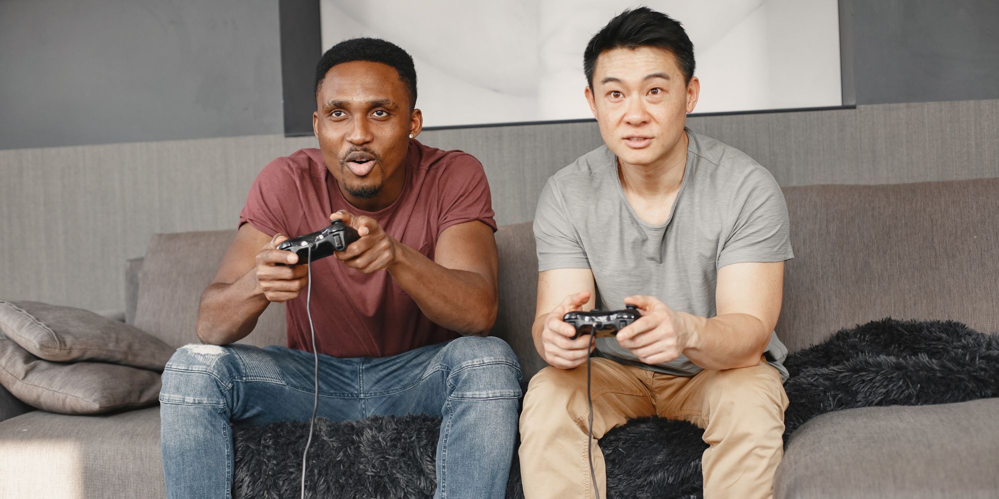 Boys Playing Video Game