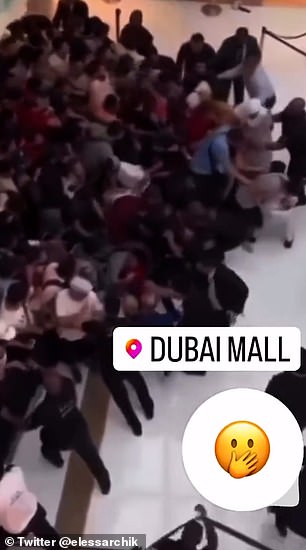 Many customers were seen shoving each other at what's deemed to be one of the world's largest shopping centres