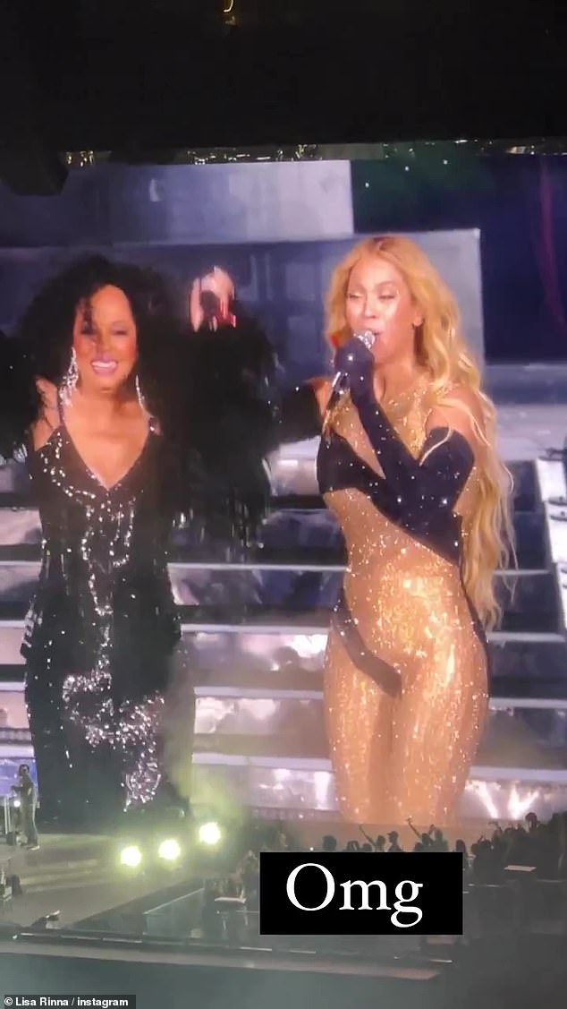 Legendary: 'Thank you so much! You are so amazing! This is the legendary Diana Ross!' Beyonce said as the crowd cheered for both living legends