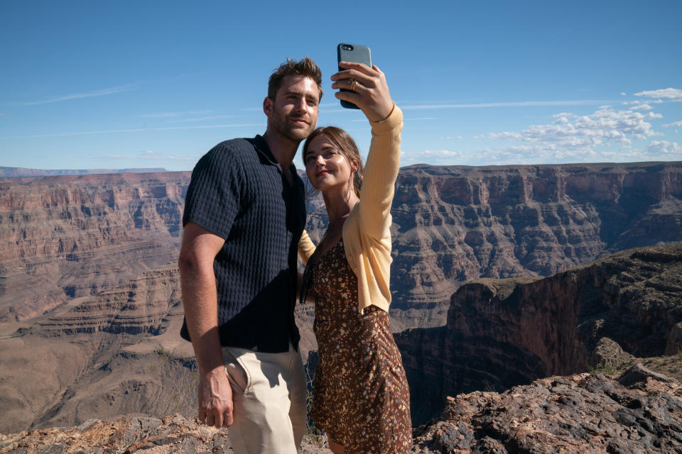 Oliver Jackson-Cohen and Jenna Coleman star in Wilderness. (Prime Video)