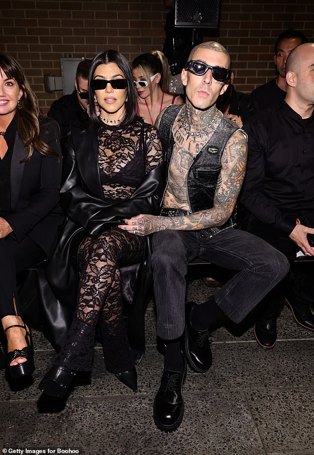 Oh baby! Kourtney and her husband Travis Barker are expecting their first child together; they are pictured in September 2022