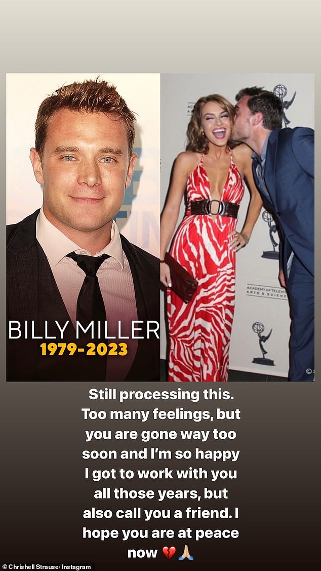 Emotional times: Soap vet and Selling Sunset star Chrishell Strause posted a memorial to her late friend Monday