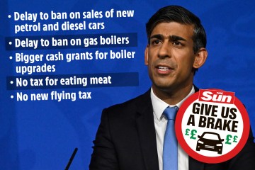Rishi CONFIRMS delay on petrol and diesel car ban in win for Sun campaign