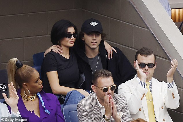 Absent from the bash: And Kylie's new beau, Timothee Chalamet, notably did not join the star for the night out; the pair seen in September in New York City