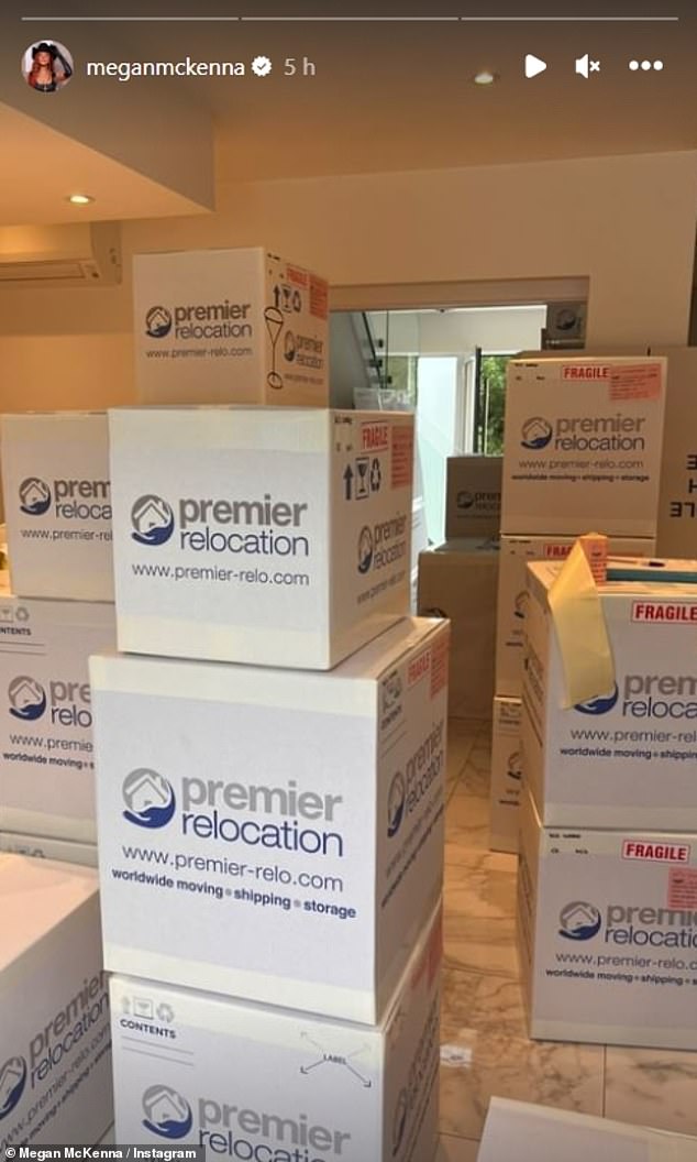 Next step: The reality star turned singer shared a photo of several moving boxes