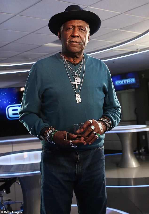 Health scare: Roundtree was diagnosed with breast cancer in 1993 and underwent a double mastectomy. He is survived by his daughters Kelli, Nicole, Tayler and Morgan and his son John; seen in 2019 in Burbank, Calif.