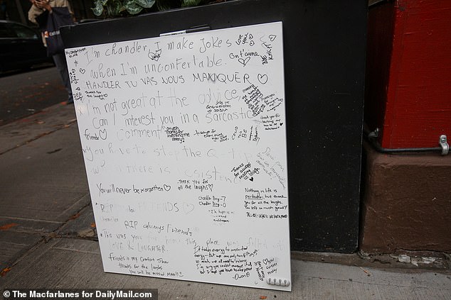 Thank you: Fans also wrote out some of Chandler Bing's most iconic quotes