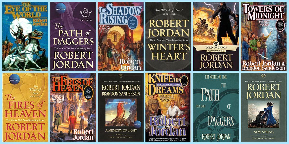 The Wheel of Time book covers by Robert Jordan and Brandon Sanderson