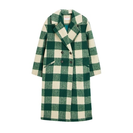 Green and cream double breasted check