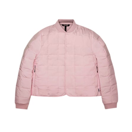cropped pink quilted