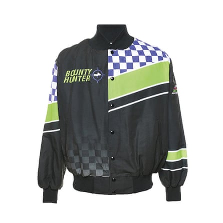 Vintage black green and purple racing jacket