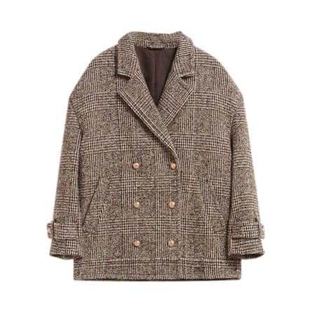Brown check tweed double breasted