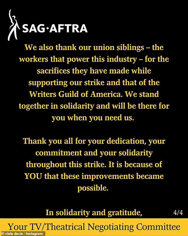 Positive message: 'Thank you all for your dedication, your commitment and your solidarity throughout this strike'