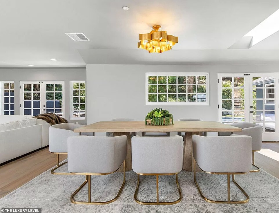 The dining room is spacious enough for entertaining large groups
