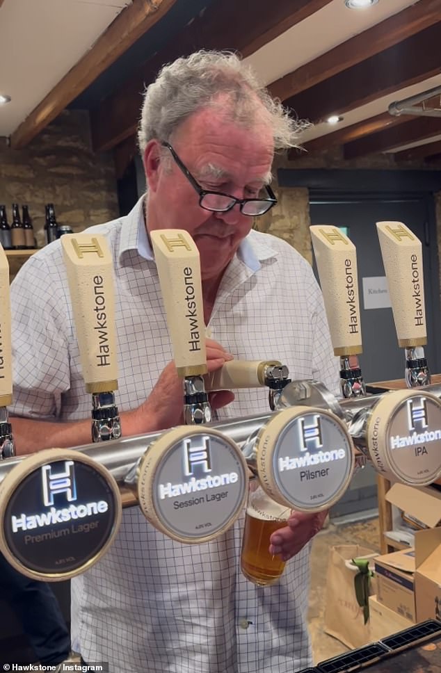 In a video Hawkstone shared to Instagram Jeremy could be seen behind the bar that boasts copper and chrome details as well as fancy pumps