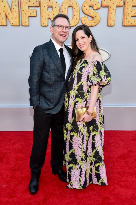 Christian Slater and Brittany Lopez at the Los Angeles premiere of Unfrosted