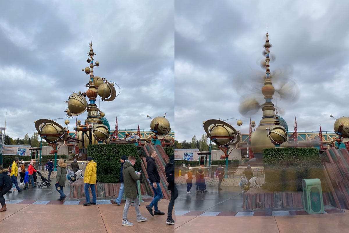 An example image from a Disney park showing the long exposure effect