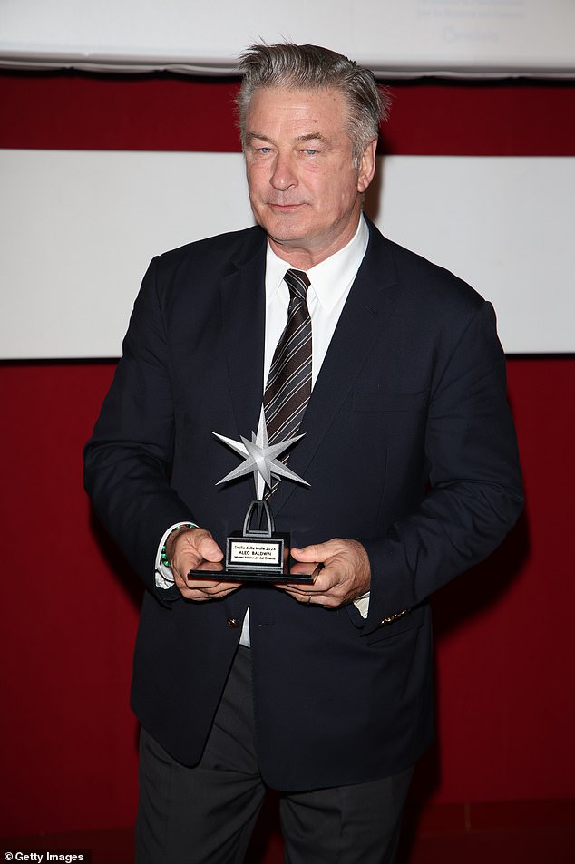 Baldwin was given a Lifetime Achievement Award at the Torino Film Festival in Italy a week after the movie Rust, where the fatal shooting happened, was aired for the first time