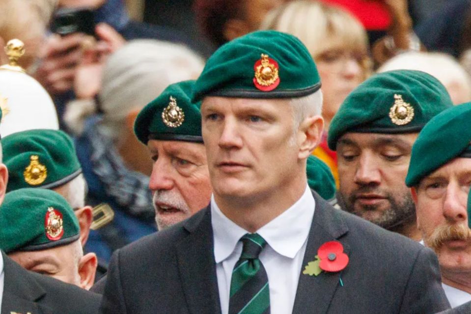 Ex-Royal Marines Colonel Al Carns at the Cenotaph