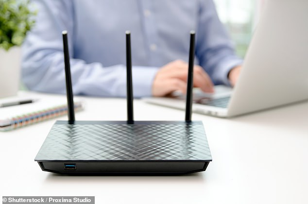 One of the simplest ways to improve your WiFi connection is to move your router closer to the centre of the home and reduce the number of devices using the network (stock image)