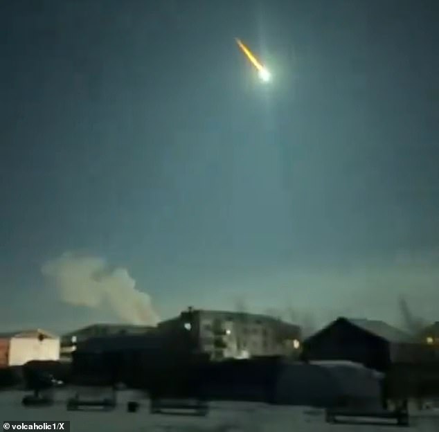 Locals in Siberia captured the asteroid as it streaked through the night sky at the time NASA predicted