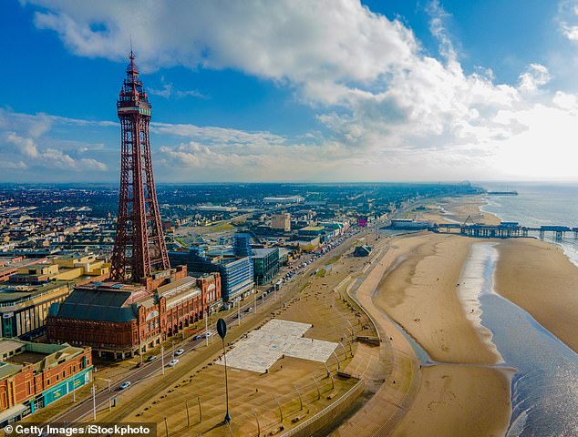 But at the other end of the scale, boys in Blackpool (pictured) are predicted to reach only their 73rd birthday