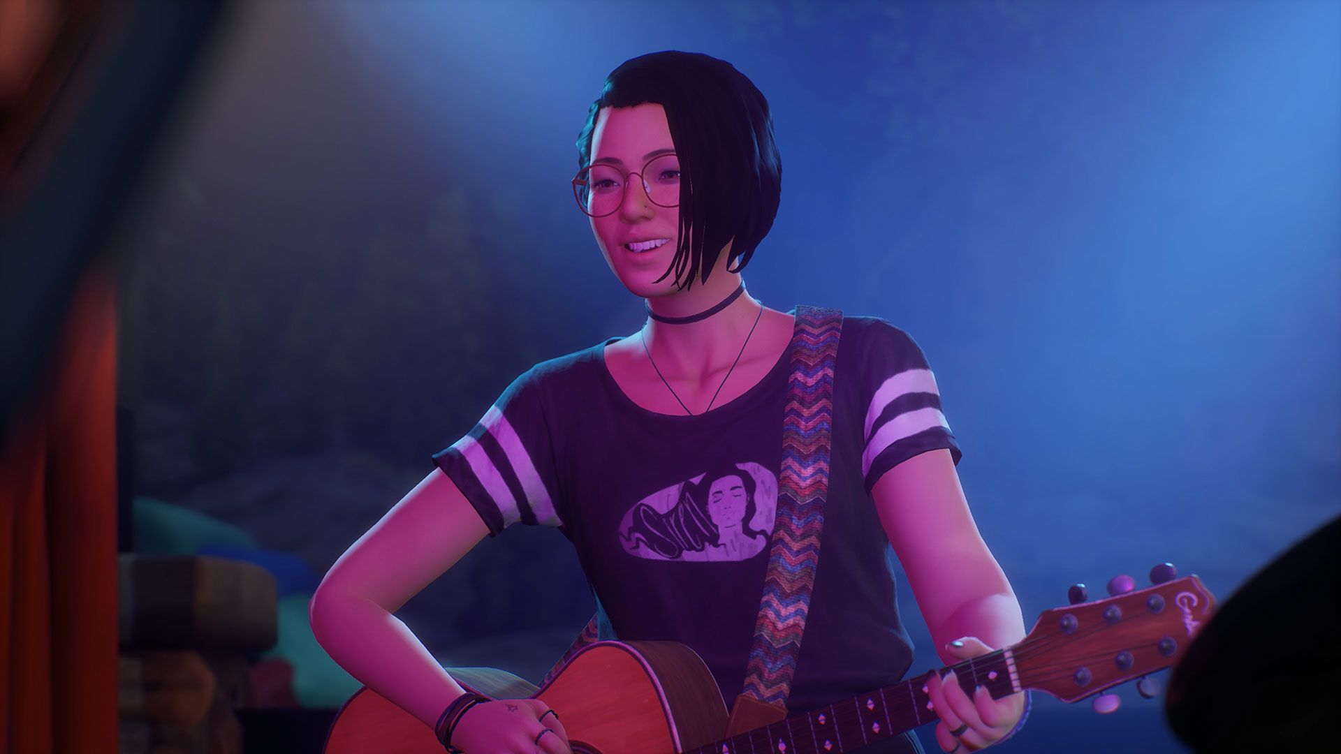Life is Strange: True Colors Alex playing her guitar