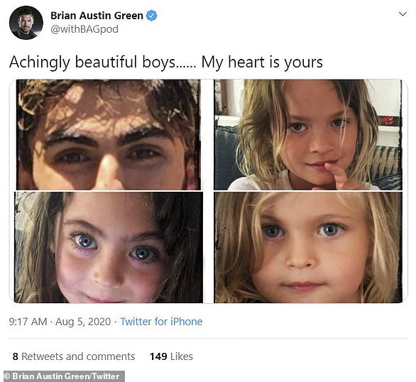 Petty: Later in the day, Green used Fox's exact words to caption snaps of their three sons, as well as his 19-year-old son Kassius, on Twitter