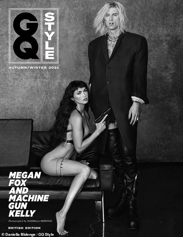 Power couple: Megan and Machine Gun Kelly further immortalized their hot and heavy romance with a steamy cover shoot for British GQ Style