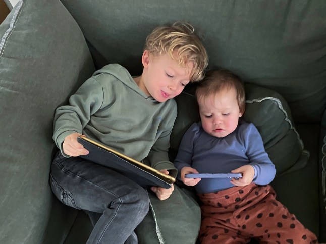 Toddler and baby going digital