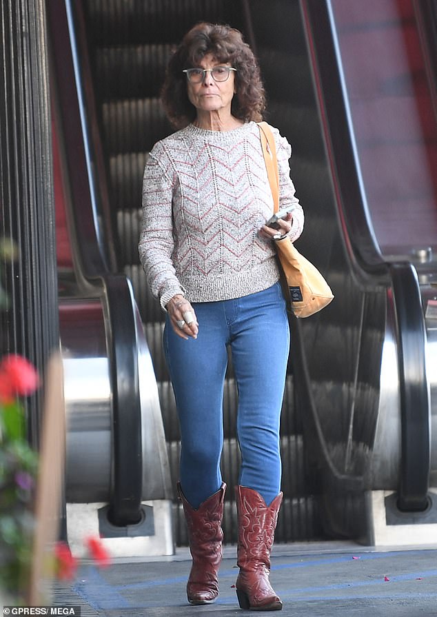 Adrienne Barbeau, 79, was spotted strutting down the streets of Los Angeles wearing a pair of red cowboy boots