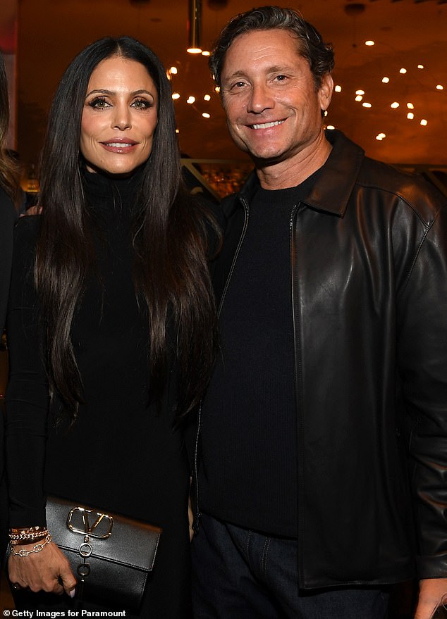 Bethenny, who is dating businessman Tom Villante, noted that she 'was out on a date' on New Year's Eve and 'we didn’t drink, and that was a feat'; pictured with Tom in November